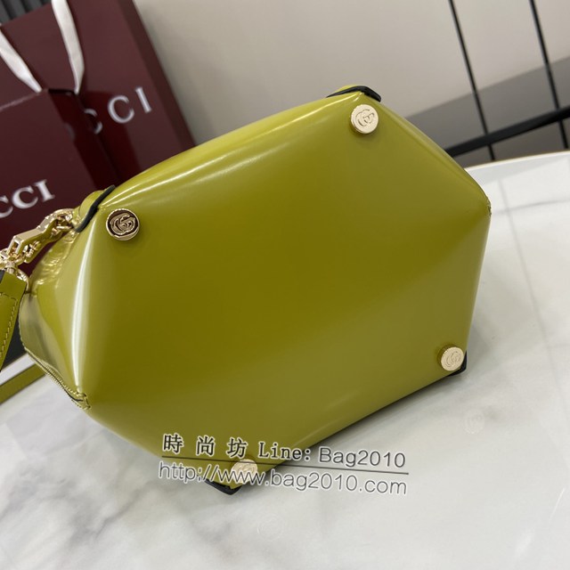 Gucci專櫃古馳最新款迷你竹節手提托特包竹籃形托特包 jh2395型號：805832